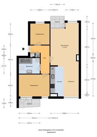 Floorplan - Johan Huizingalaan 312-2, 1065 JN Amsterdam